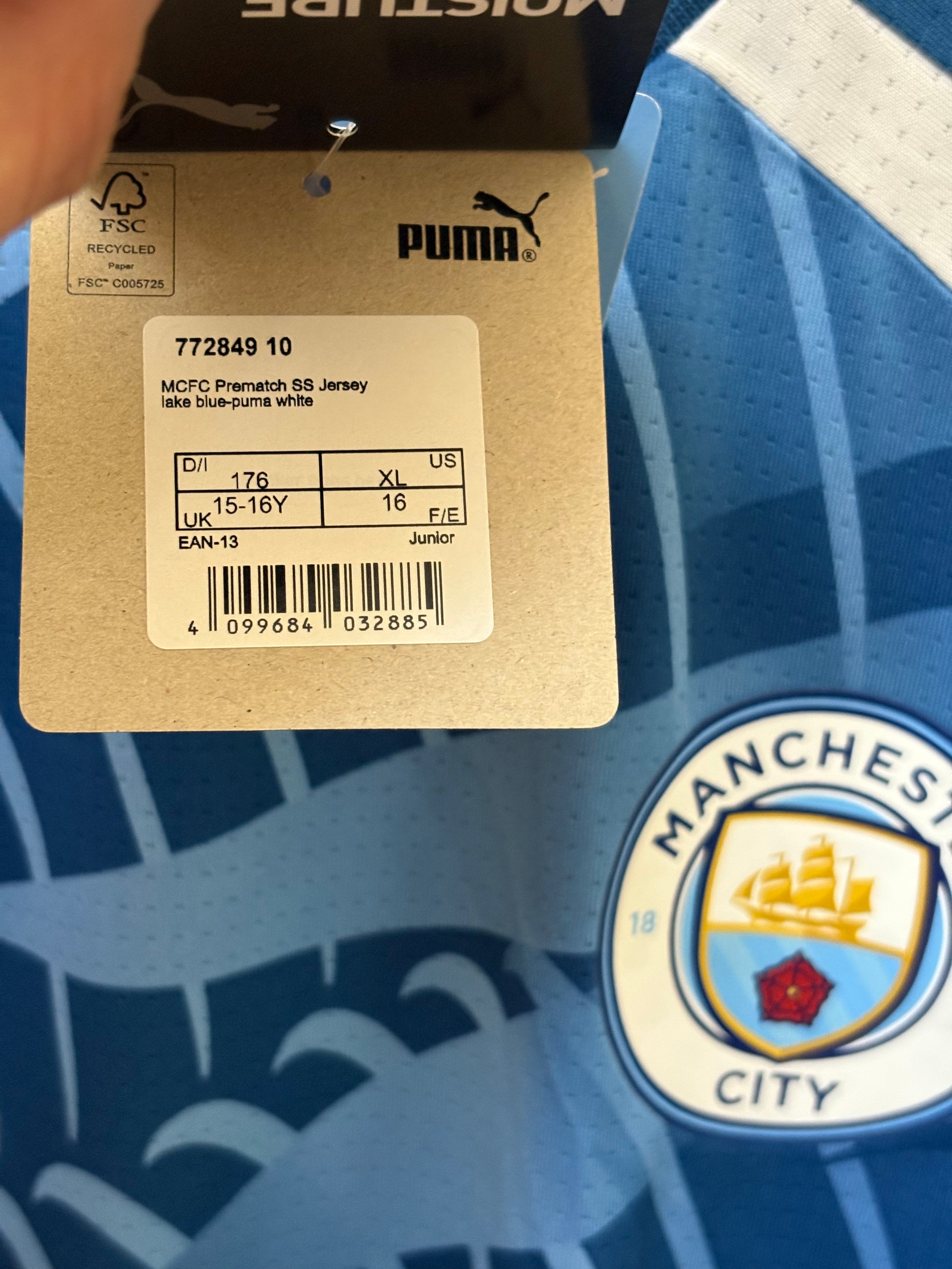 Jersey de entrenamiento prematch Manchester City (PARA NIÑOS)