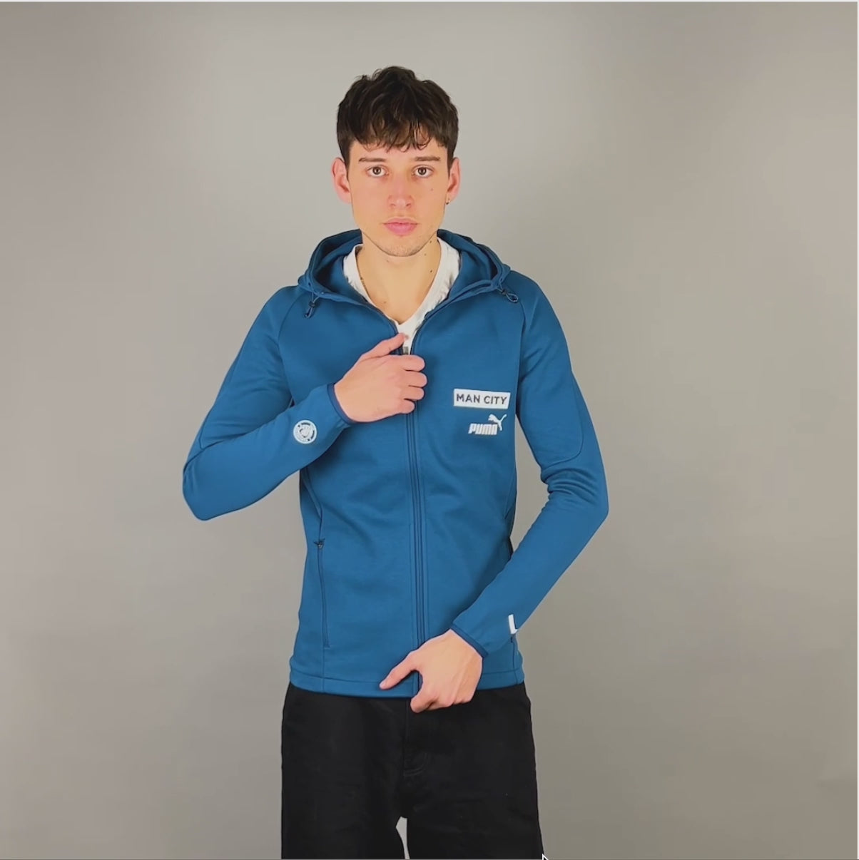 Chamarra con capucha (Hoody) azul Navy Manchester City.