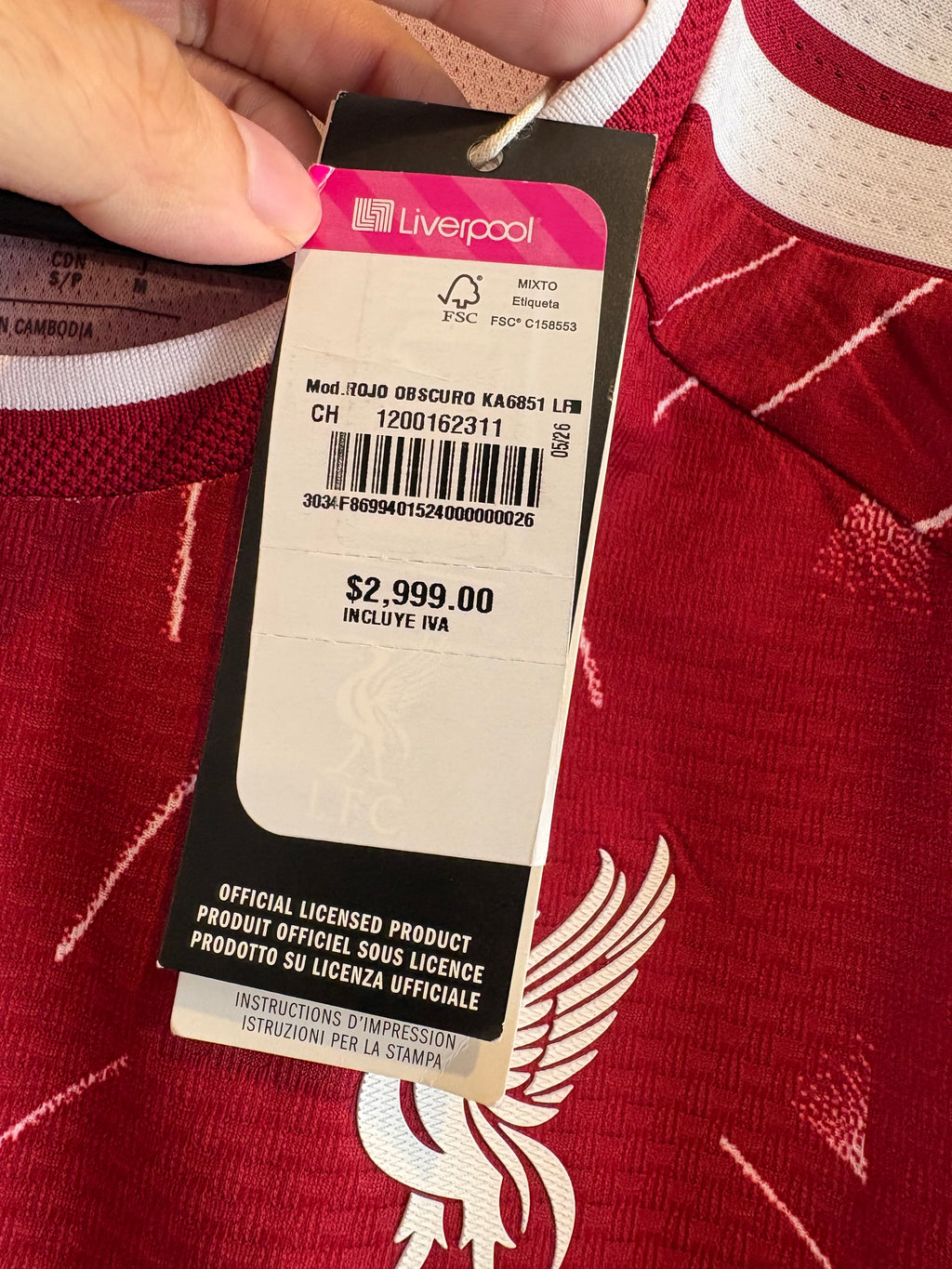 Jersey local Liverpool FC 26/27