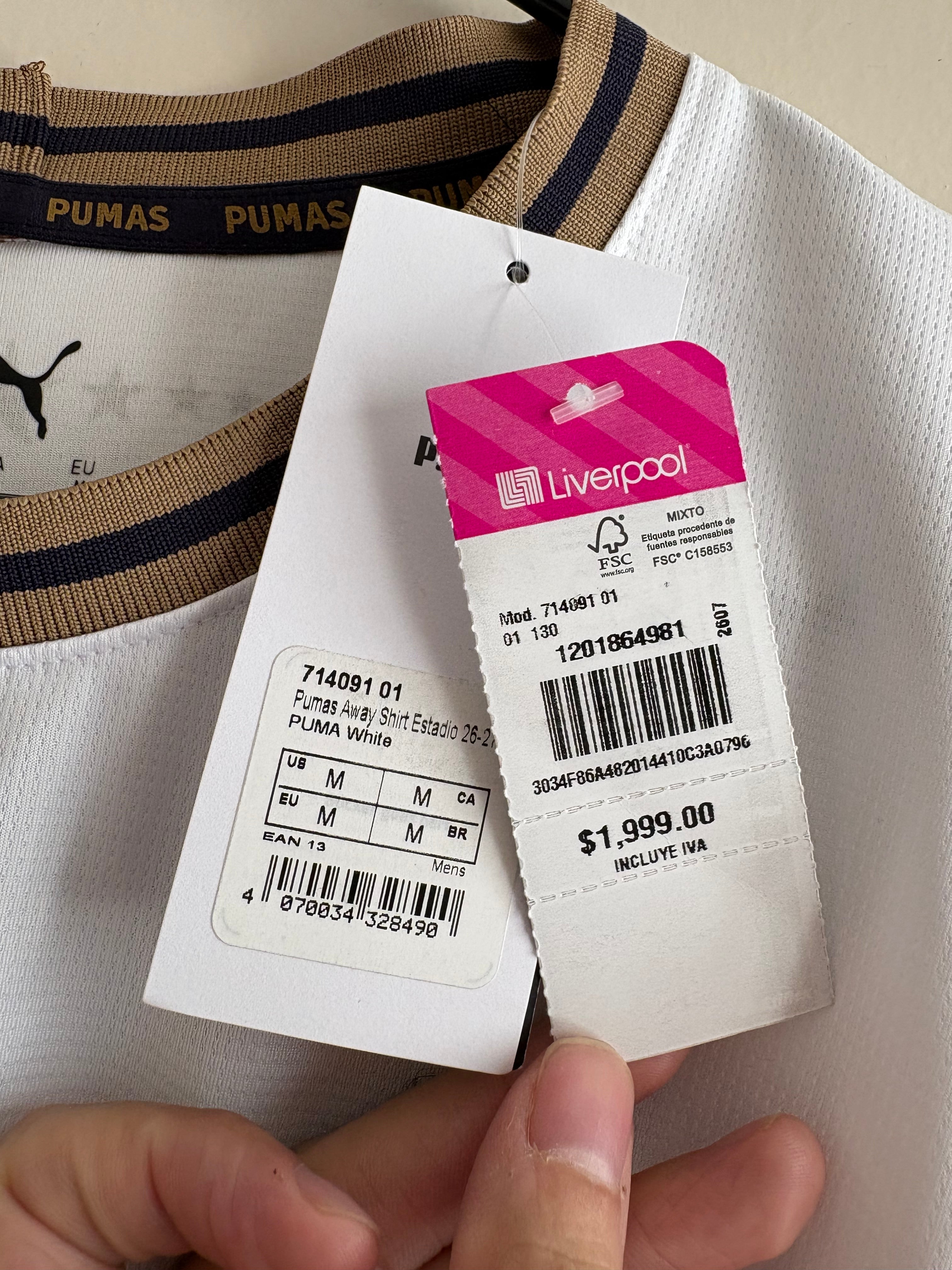 Jersey visitante Pumas UNAM 2026/27
