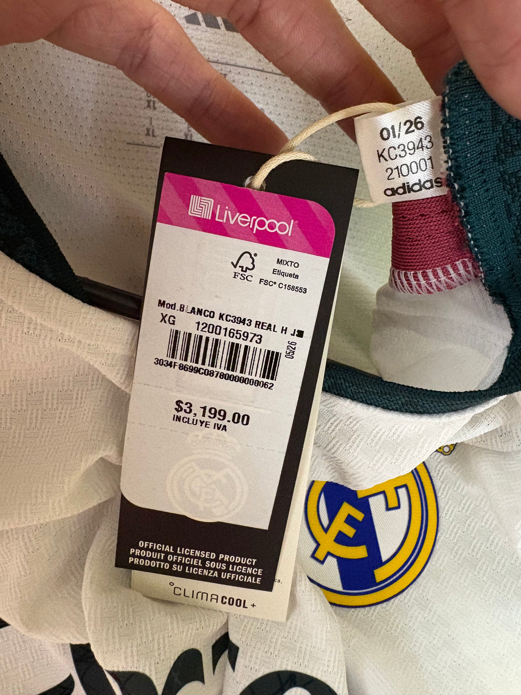 Jersey local Real Madrid 26/27 MANGA LARGA