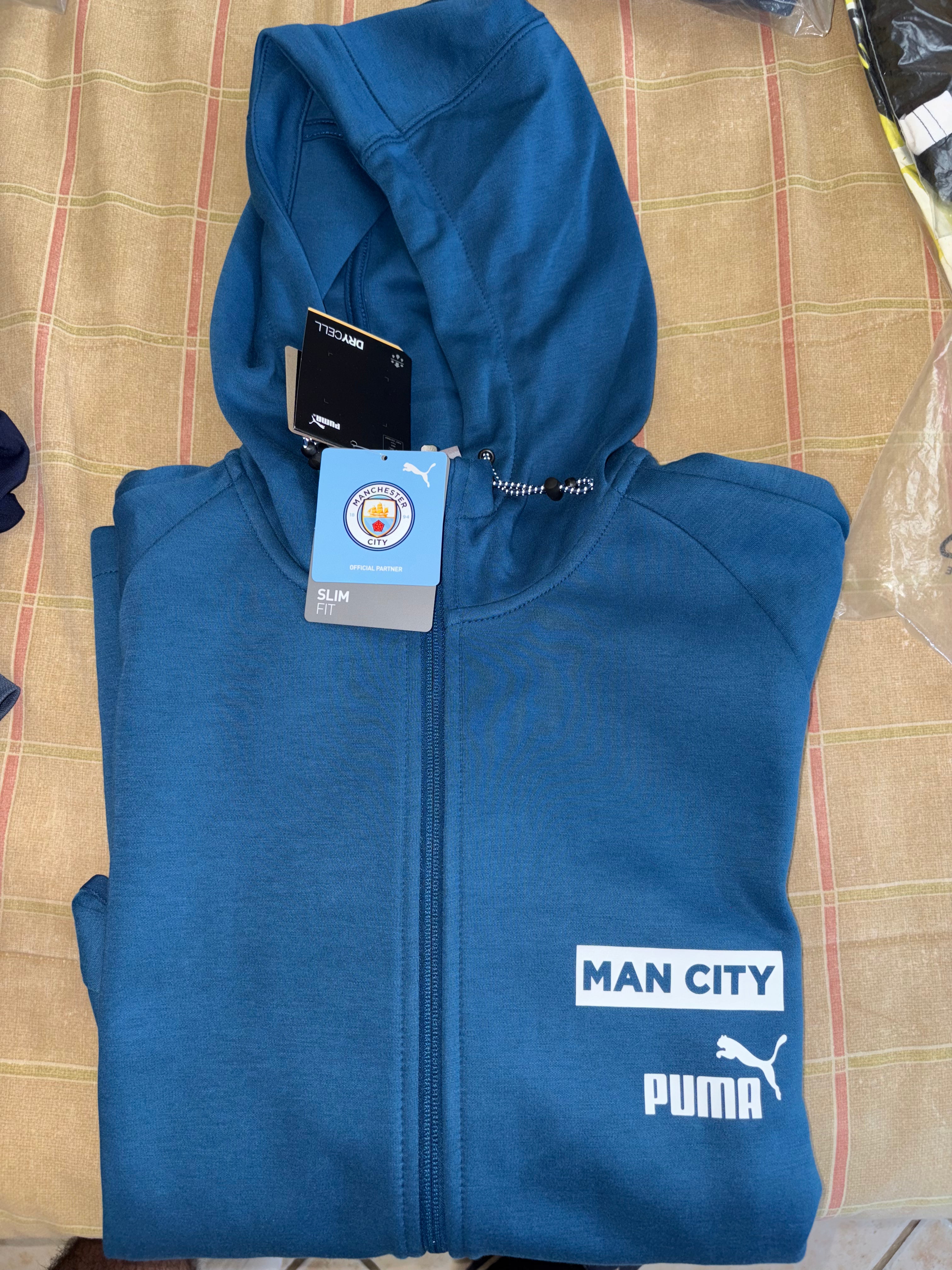 Chamarra con capucha (Hoody) azul Navy Manchester City.