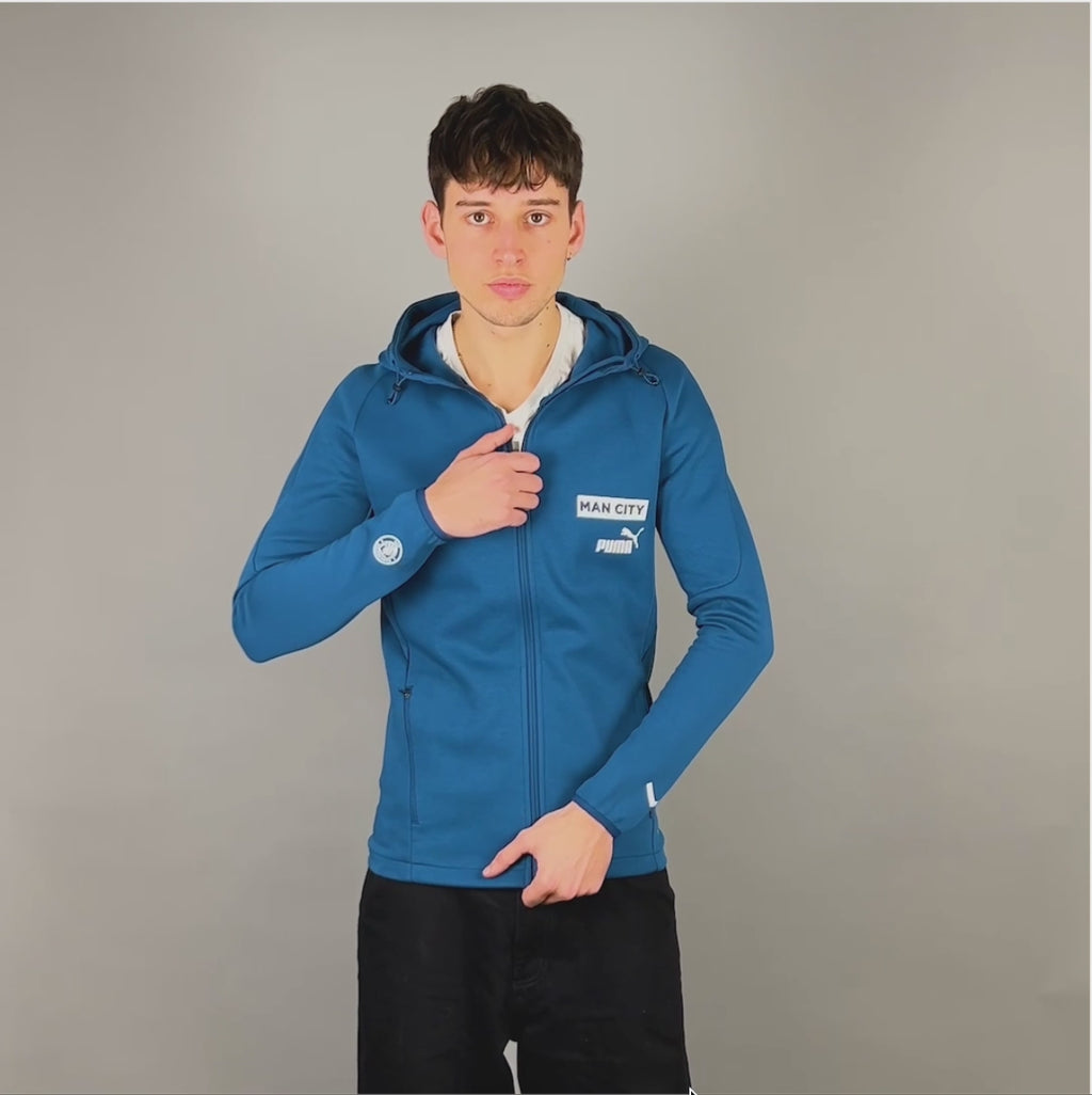 Chamarra con capucha (Hoody) azul Navy Manchester City.